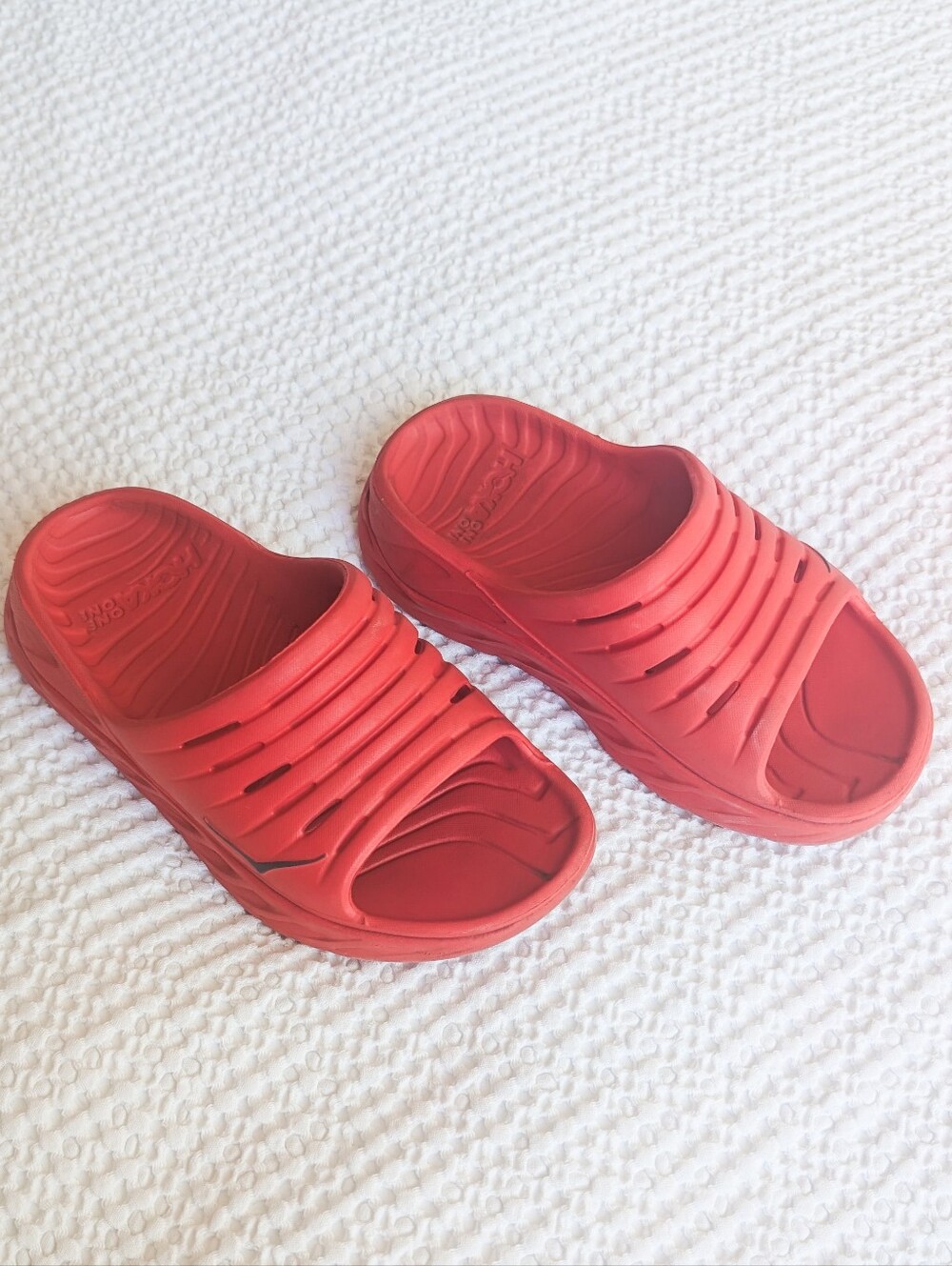 HOKA ONE ONE Ora Recovery Slide 2 Sandals Red Women 5 Men 3 Youth 3Y
